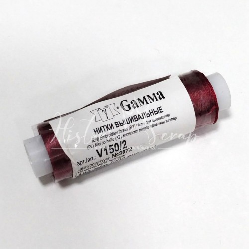 Нитки для вышивания и кисточек-подвесок "Gamma" V150/2 100% вискоза, цв. бордовый 3072