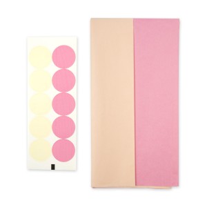 Бумага упаковочная тишью "Stilerra" + стикеры, цвет кремовый/розовый, 50 см х 70 см, 1 уп (10 шт)
