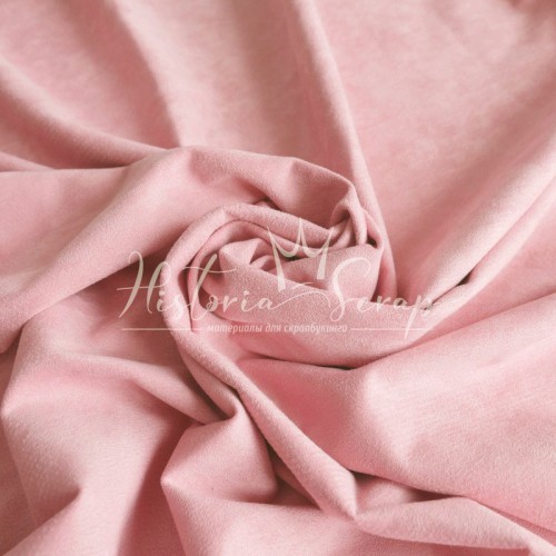 Замша искусственная двусторонняя, цвет нежно-розовый, 25*75 (73) см
