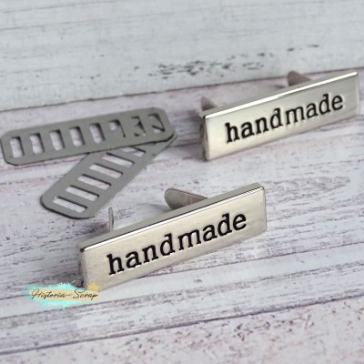 Лейбл металлический "Handmade", цвет серебро