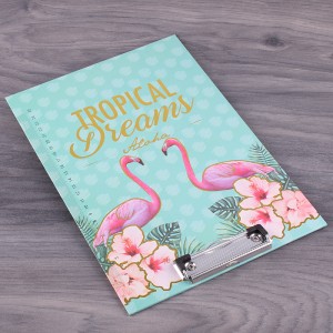 Планшет картонный А4 "Tropical Dreams" с фольгированием, цвет мята + розовый, 1 шт