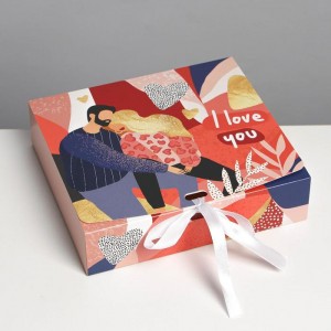 Коробка подарочная "I love you", 20 × 18 × 5 см